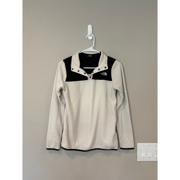 The North Face Sweaters - The North Face Womens XS TKA Glacier Snap Fleece Jacket Cream Black Gorpcore